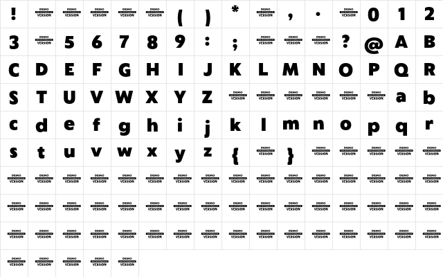 Captura Heavy Demo  glyph index