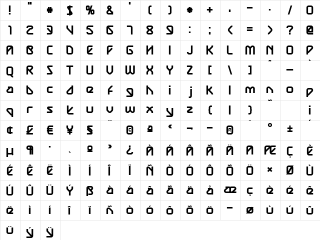 Exhaust Black  glyph index