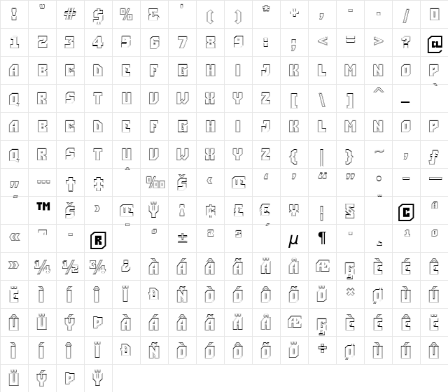 a_Simpler2Otl Bold  glyph index