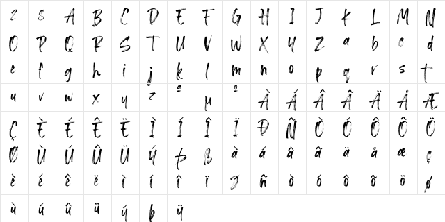 Loutters Regular  glyph index