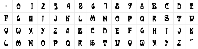 NouveauUne Regular  glyph index