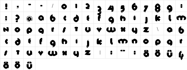 TschichFS-Black Regular  glyph index