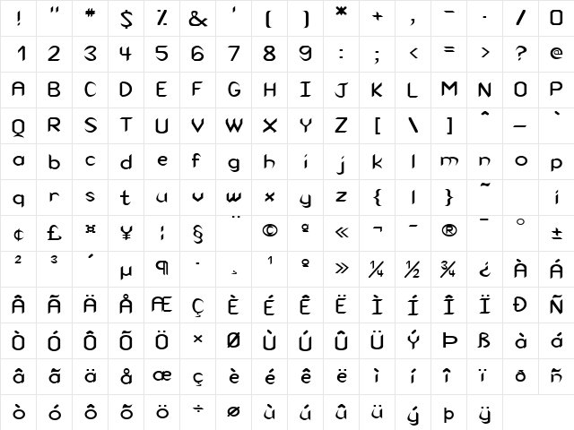 Spike-Extended Normal  glyph index