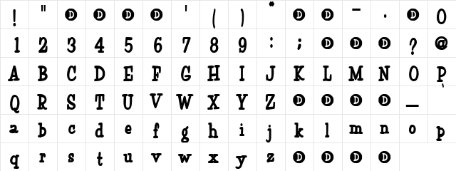 CrimsonClover Regular  glyph index