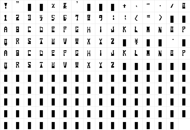 snoop Regular  glyph index