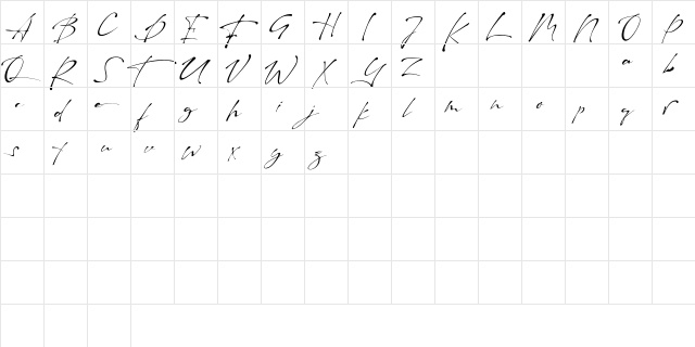 Raullina Aguste Regular  glyph index