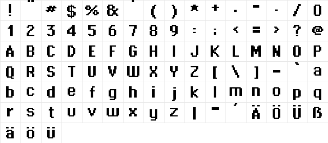 Supertext 03 Bold  glyph index
