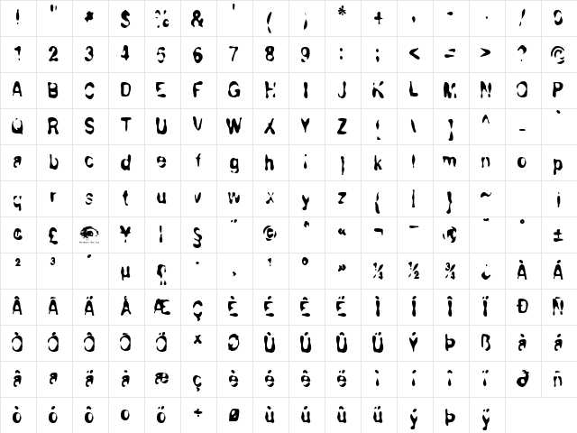 Alien Argonaut AOE Regular  glyph index