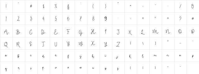 Diola Gonel Demo Version Regular  glyph index