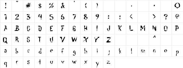 Offside Regular  glyph index