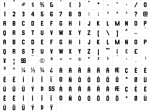 Base Runner JNL Regular  glyph index