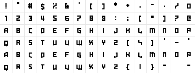 Dire Gramme Regular  glyph index