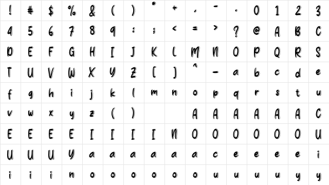 Mango Fresh Regular  glyph index
