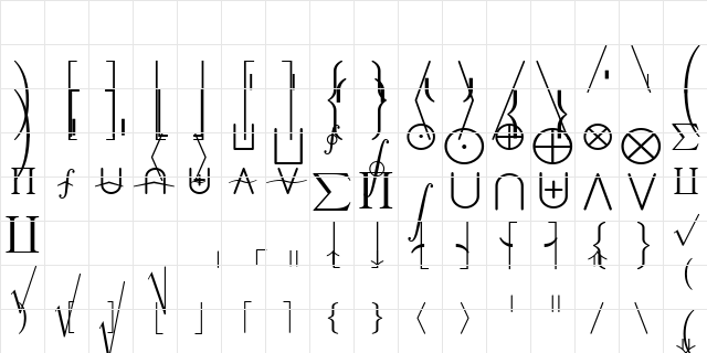 cmex8 Regular  glyph index