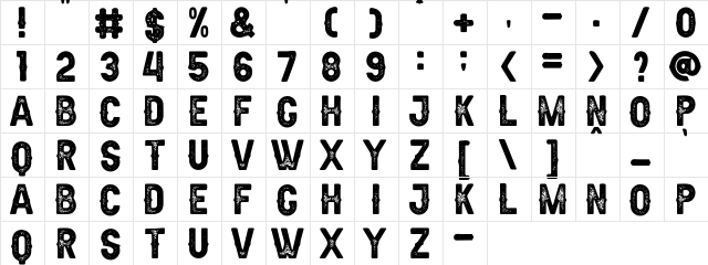 Aldivaro Stamp Demo Stamp  glyph index