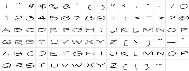 Embangwa Regular  glyph index
