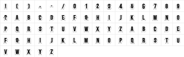 Minstrels Regular  glyph index