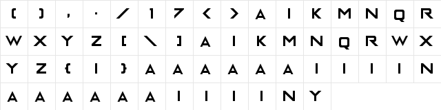 Enter The Grid Regular  glyph index