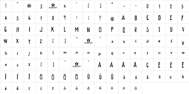 PEIXE FRITO Regular  glyph index