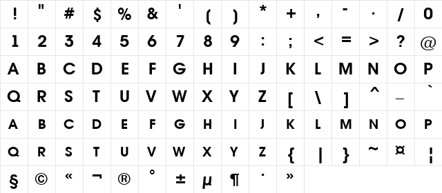a_AvanteTitlerCpsUpC Bold  glyph index
