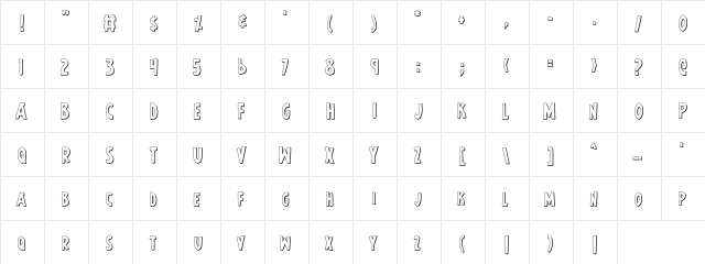 Earth's Mightiest 3D 3D  glyph index
