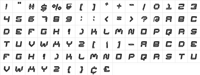 Athaar Demo Italic  glyph index