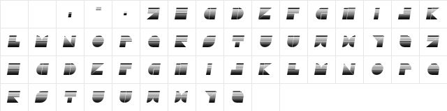 Drebiek Expanded Stripes Italic  glyph index