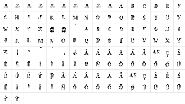 RICH THE BARBER PERSONAL USE Regular  glyph index