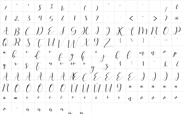 phoenix Regular  glyph index