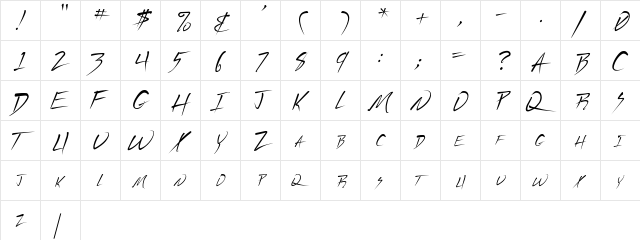 Uecker Regular  glyph index