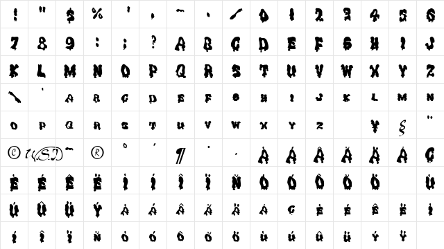 Ghouly Solid Regular  glyph index