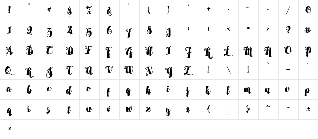 Alamark Lite Free Regular  glyph index