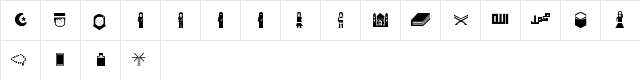 DBA Muslim Regular  glyph index
