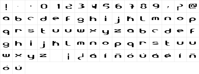 LaureHead Regular  glyph index