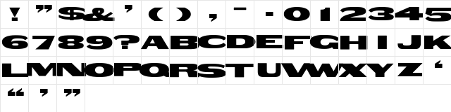 WoodtypeGothicExtended Medium  glyph index