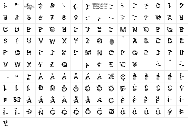 IxatSW Regular  glyph index