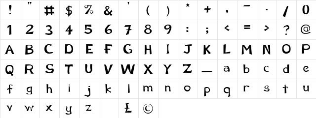 KaronSSK Regular  glyph index