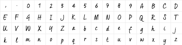 Quintus_TRIAL Regular  glyph index