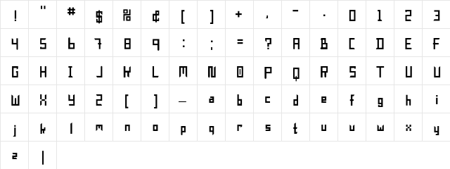 NeoTheo Regular  glyph index