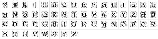 KonanKaps Regular  glyph index