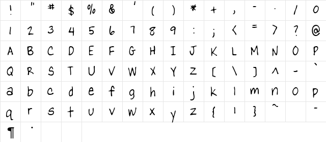 Lizard Regular  glyph index
