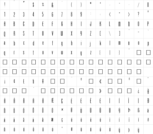FZ BASIC 49 COND Normal  glyph index