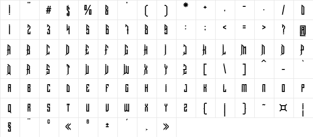 Dramaga Regular  glyph index