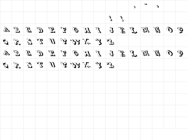 Withered 2 Regular  glyph index