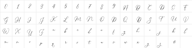 Charleigh Regular  glyph index