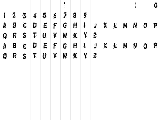 Nervous Rex Regular  glyph index