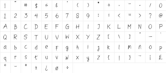 BLACK HORSE Regular  glyph index