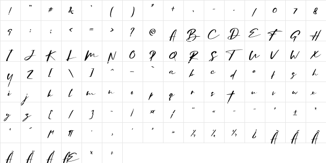 Consistance Regular  glyph index