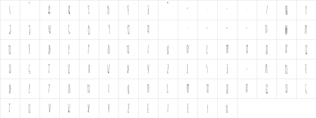 Beeeer Regular  glyph index