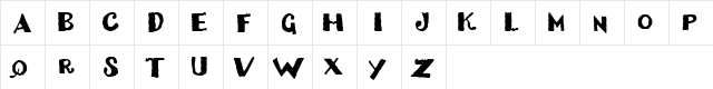 Dizzy Bitch Regular  glyph index